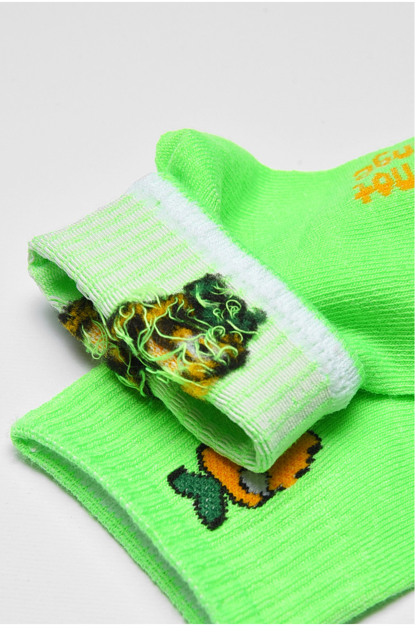 Носки детские демисезонные салатового цвета с рисунком 3178-1 192835