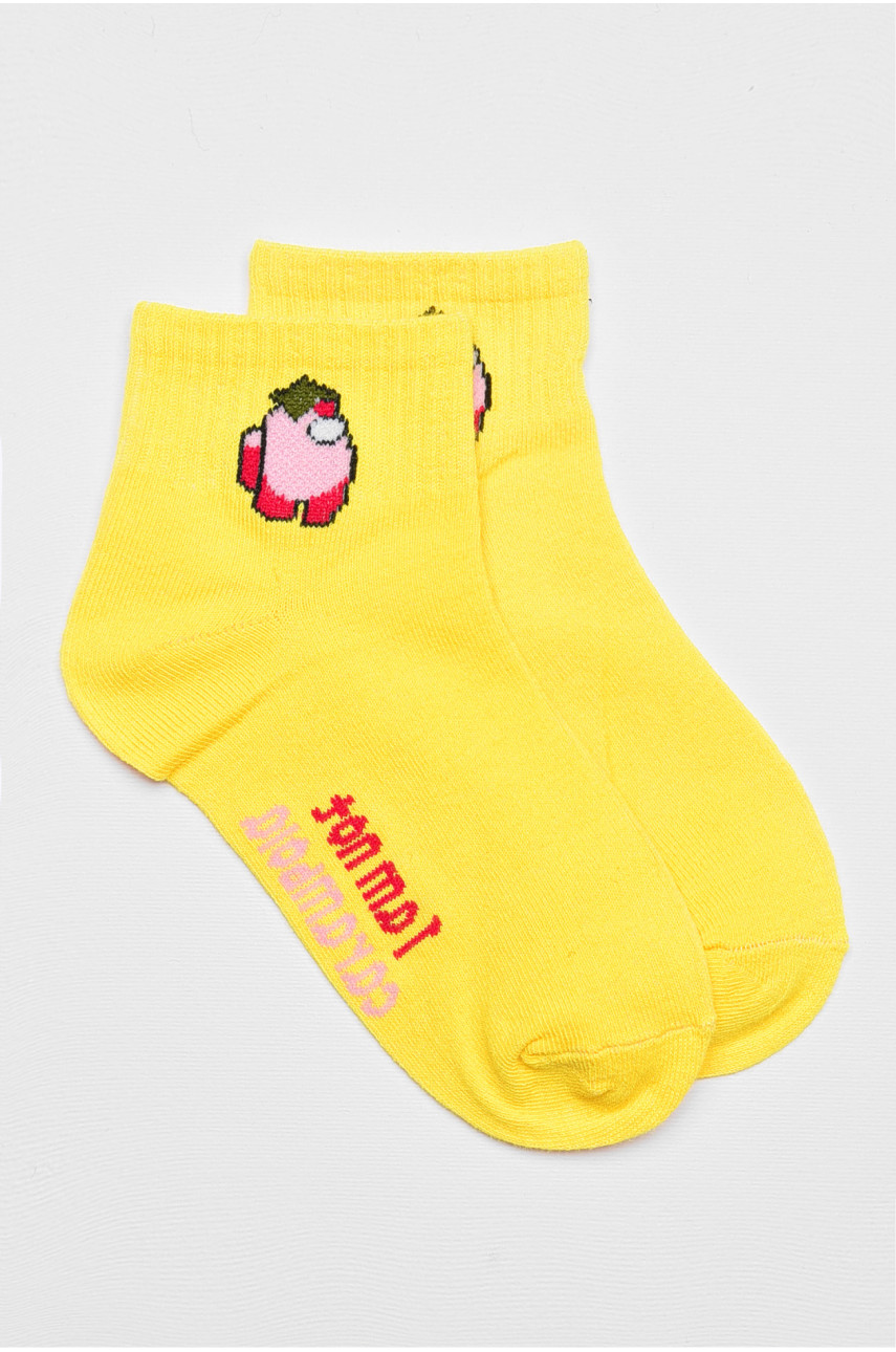 Носки детские демисезонные желтого цвета с рисунком 3178-1 192836
