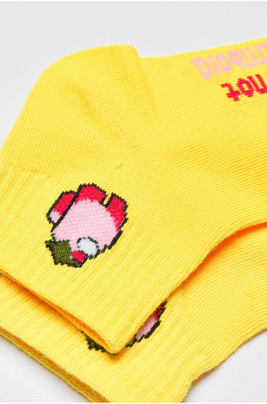 Носки детские демисезонные желтого цвета с рисунком 3178-1 192836
