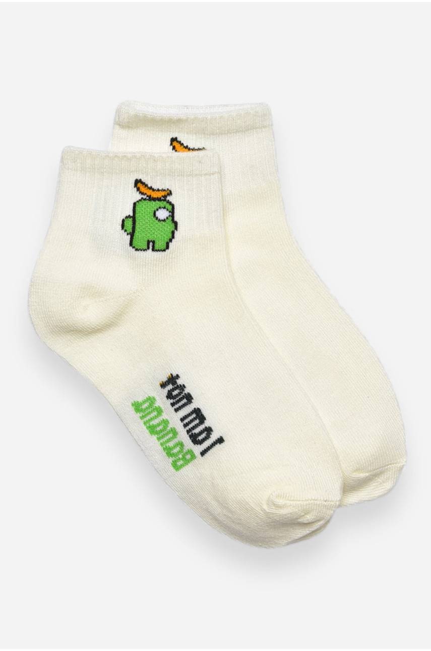 Носки детские демисезонные молочного цвета с рисунком 3178-1 192837