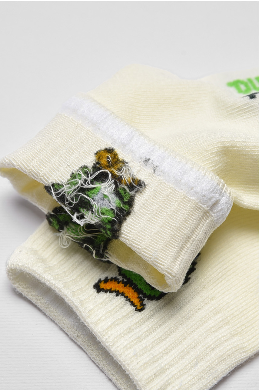 Носки детские демисезонные молочного цвета с рисунком 3178-1 192837