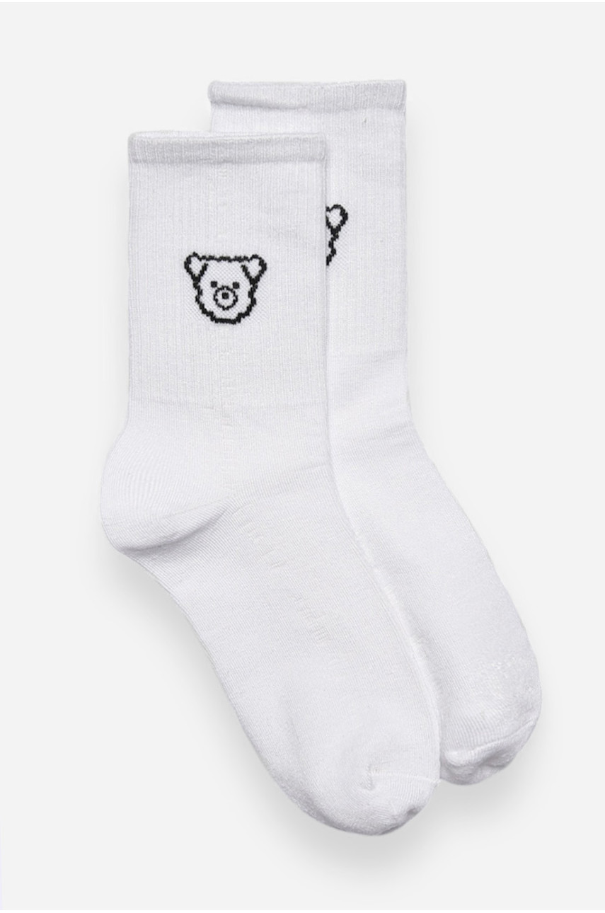 Носки детские демисезонные белого цвета с рисунком 3190 192838