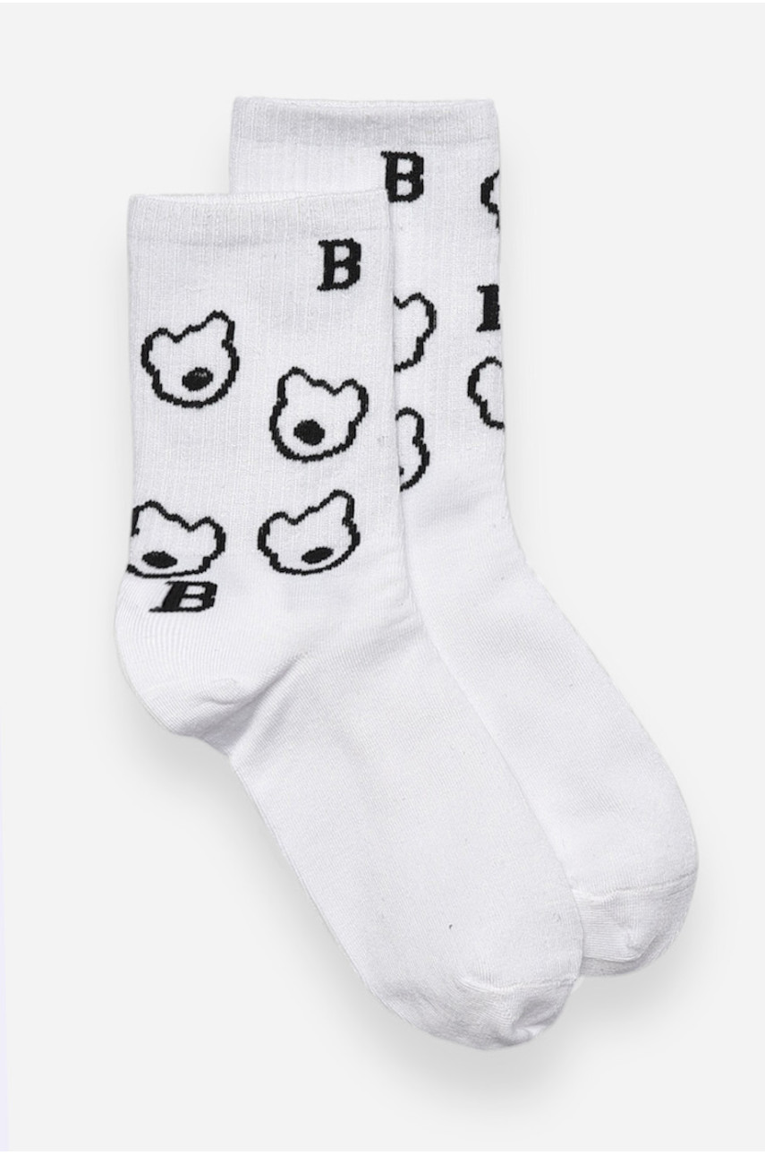Носки детские демисезонные белого цвета с рисунком 3190 192842