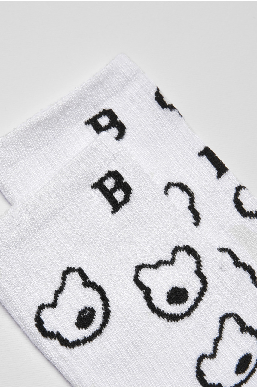 Носки детские демисезонные белого цвета с рисунком 3190 192842