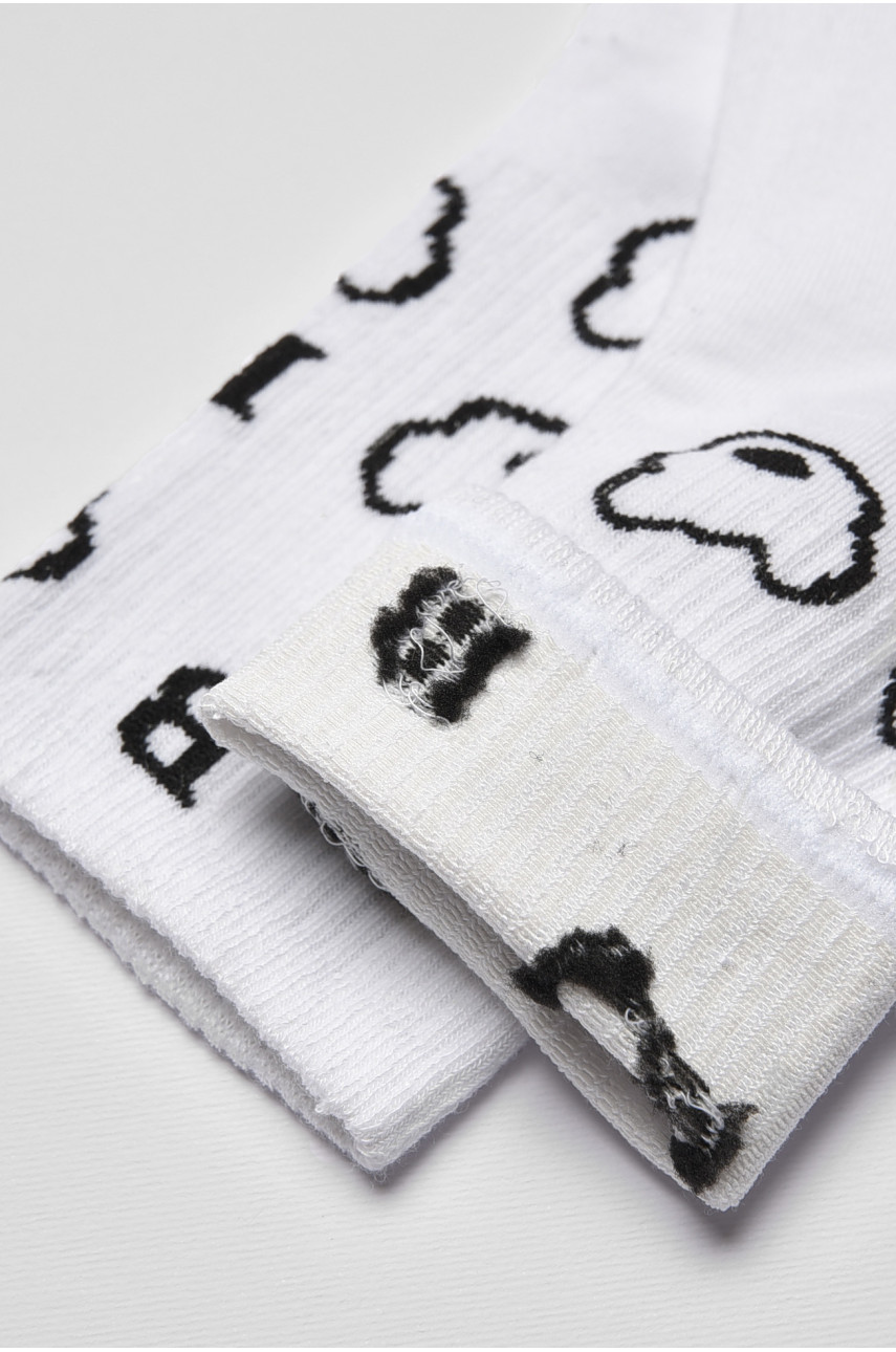 Носки детские демисезонные белого цвета с рисунком 3190 192842