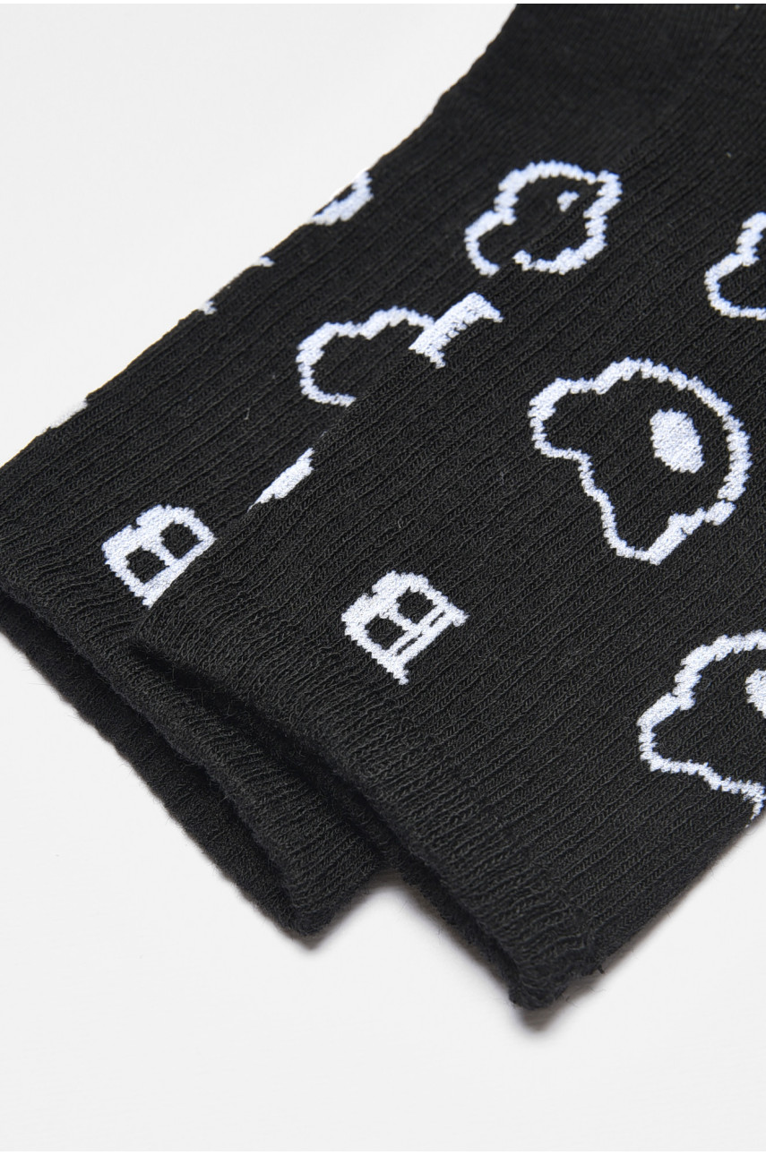 Шкарпетки дитячі демісезонні чорного кольору з малюнком 3190 192844 Шкарпетки дитячі демісезонні чорного кольору з малюнком 3190 192844