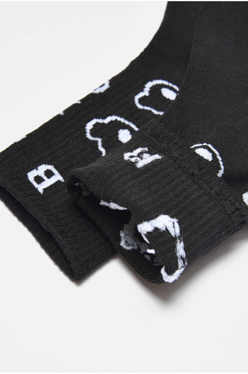 Шкарпетки дитячі демісезонні чорного кольору з малюнком 3190 192844 Шкарпетки дитячі демісезонні чорного кольору з малюнком 3190 192844