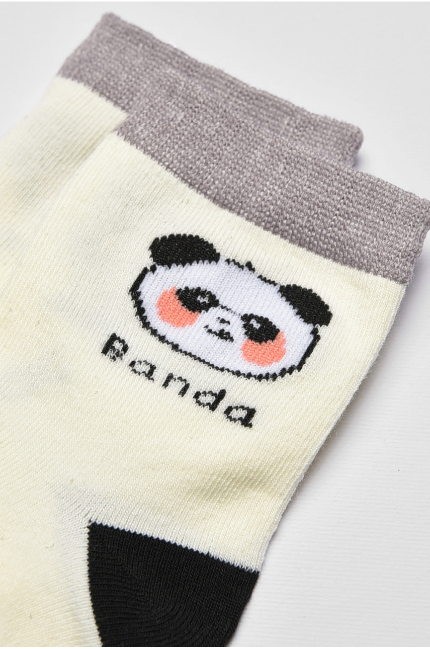 Носки детские демисезонные молочного цвета с рисунком 3167 192850