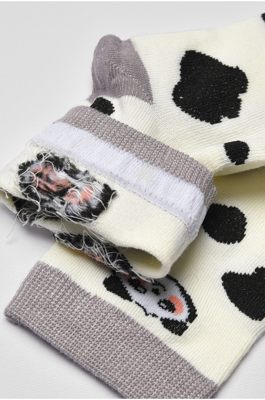 Носки детские демисезонные молочного цвета с рисунком 3167 192861