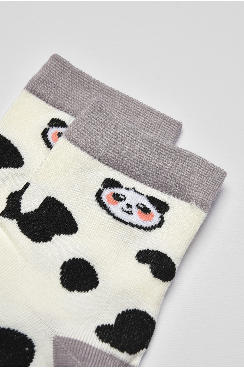 Носки детские демисезонные молочного цвета с рисунком 3167 192861