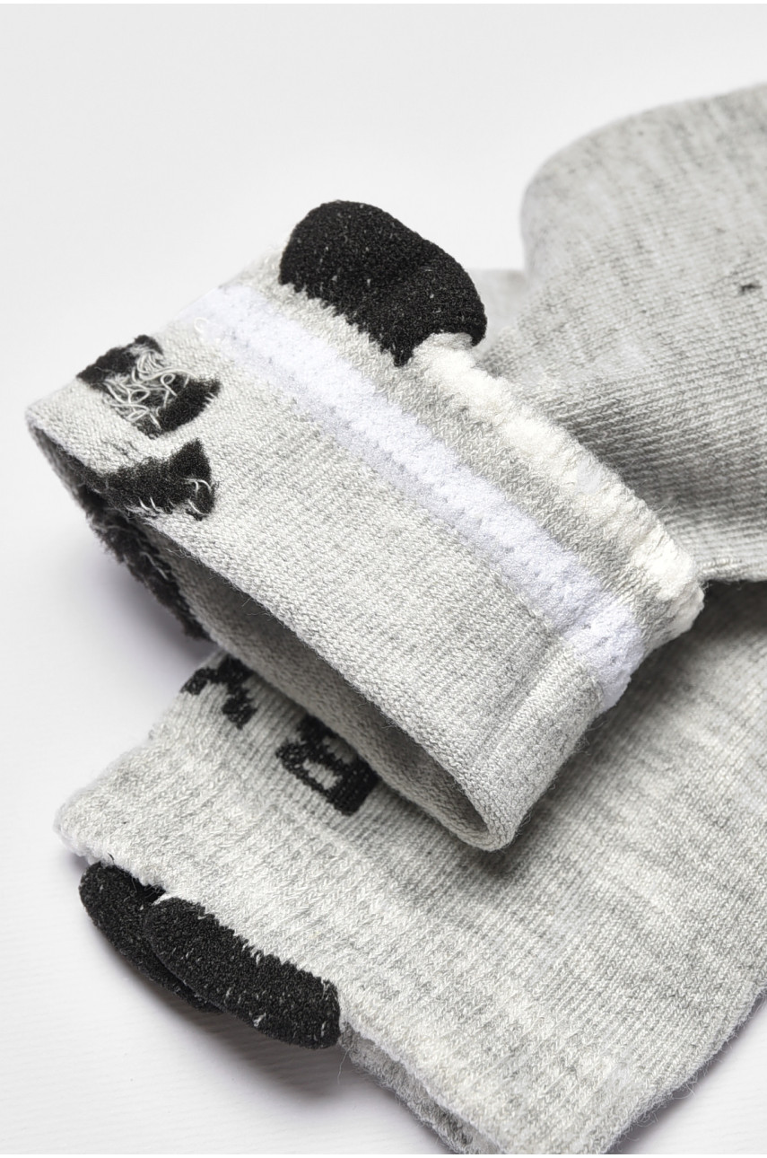 Носки детские демисезонные серого цвета с рисунком 3186 192867