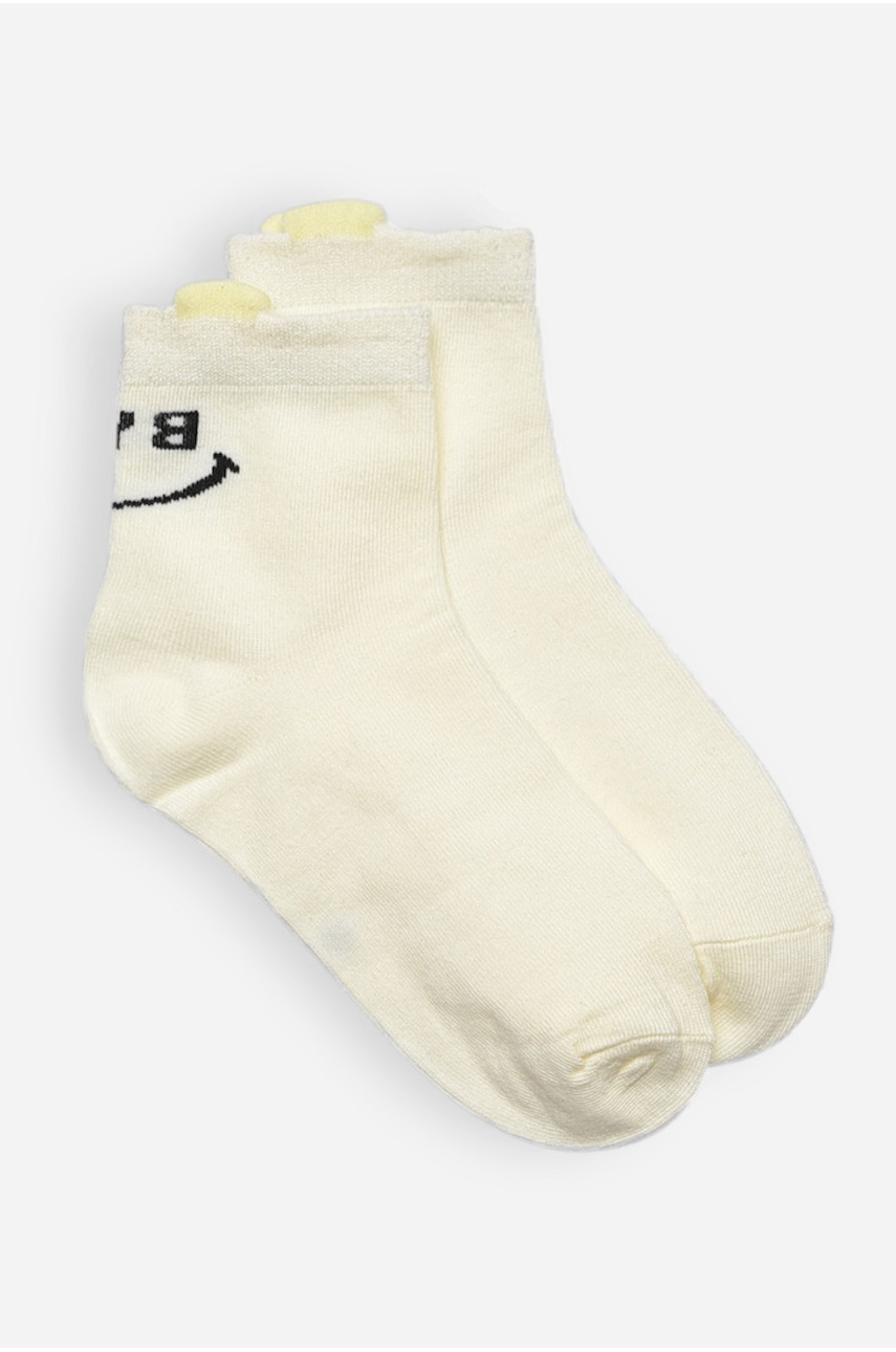 Носки детские демисезонные молочного цвета с рисунком 3186 192871