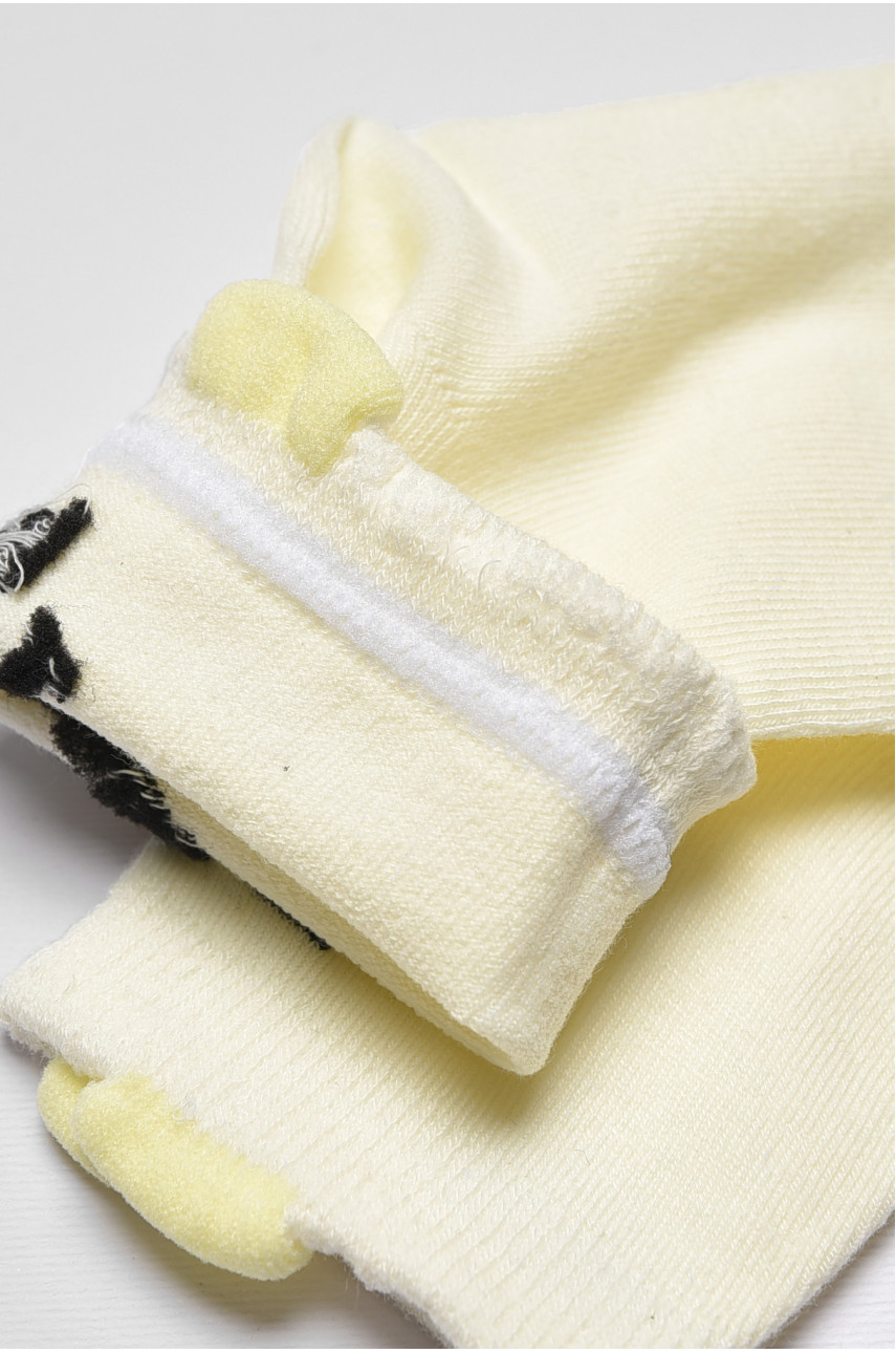 Носки детские демисезонные молочного цвета с рисунком 3186 192871