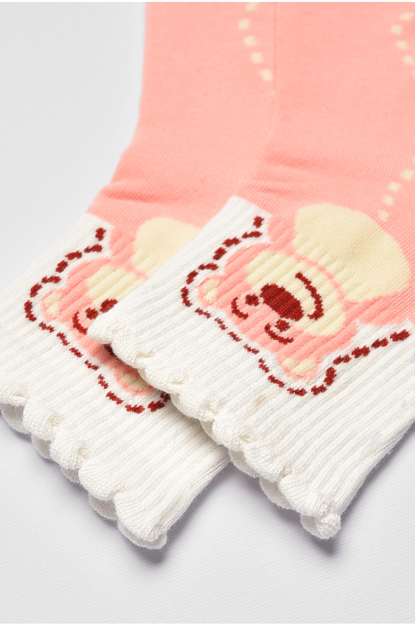 Носки детские демисезонные розового цвета с рисунком 378-4 192872