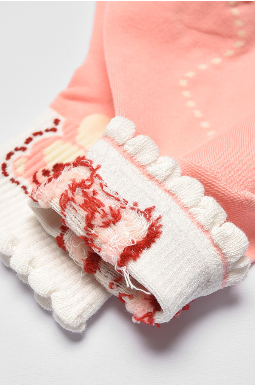 Носки детские демисезонные розового цвета с рисунком 378-4 192872