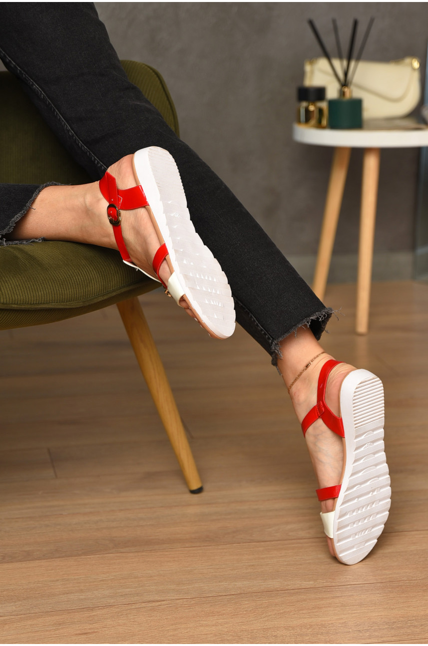 Босоножки женские бело-красного цвета 1809543 192873