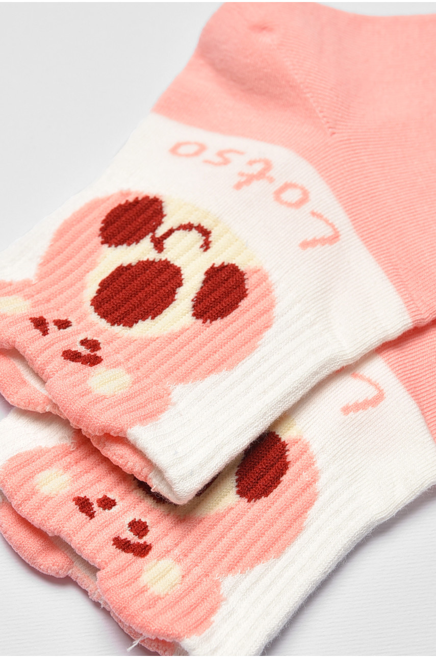 Носки детские демисезонные розового цвета с рисунком 378-4 192876