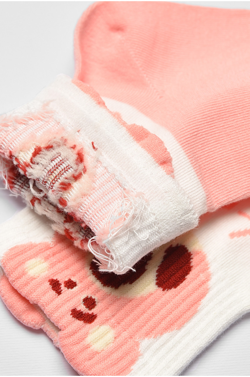 Носки детские демисезонные розового цвета с рисунком 378-4 192876