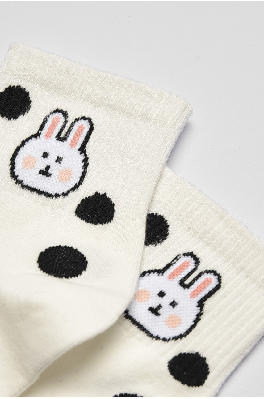 Носки детские демисезонные белого цвета с рисунком 378-3 192878