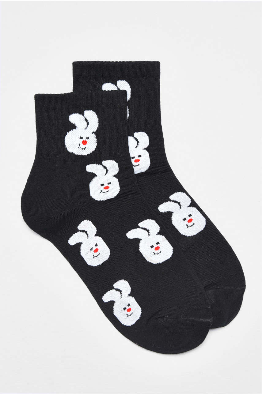 Носки детские демисезонные черного цвета с рисунком 378-3 192880