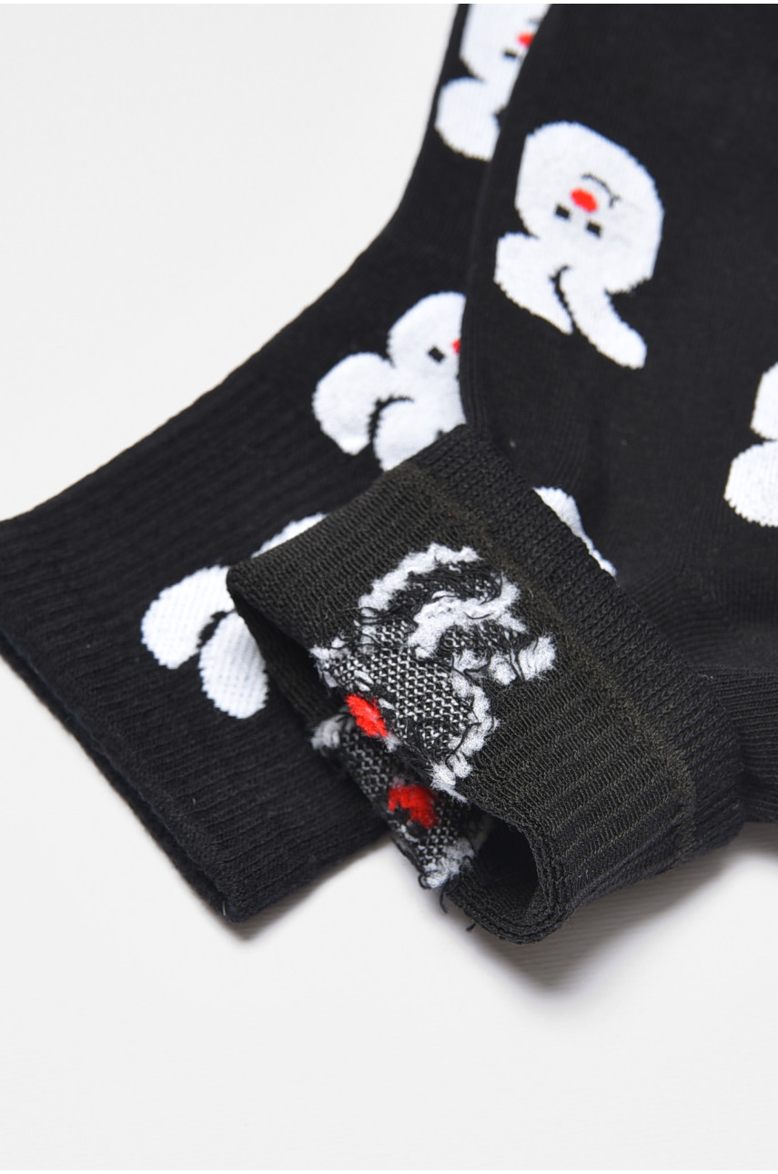 Носки детские демисезонные черного цвета с рисунком 378-3 192880