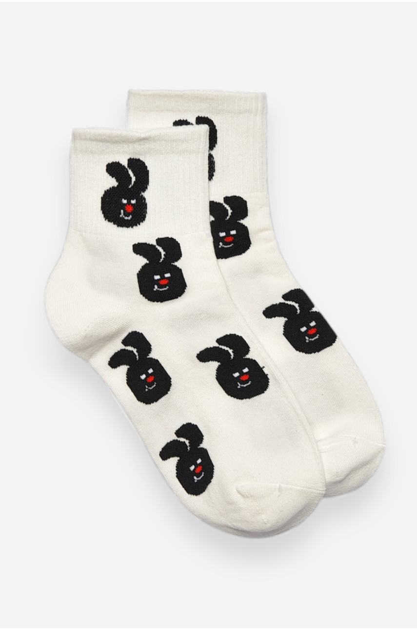 Носки детские демисезонные белого цвета с рисунком 378-3 192882