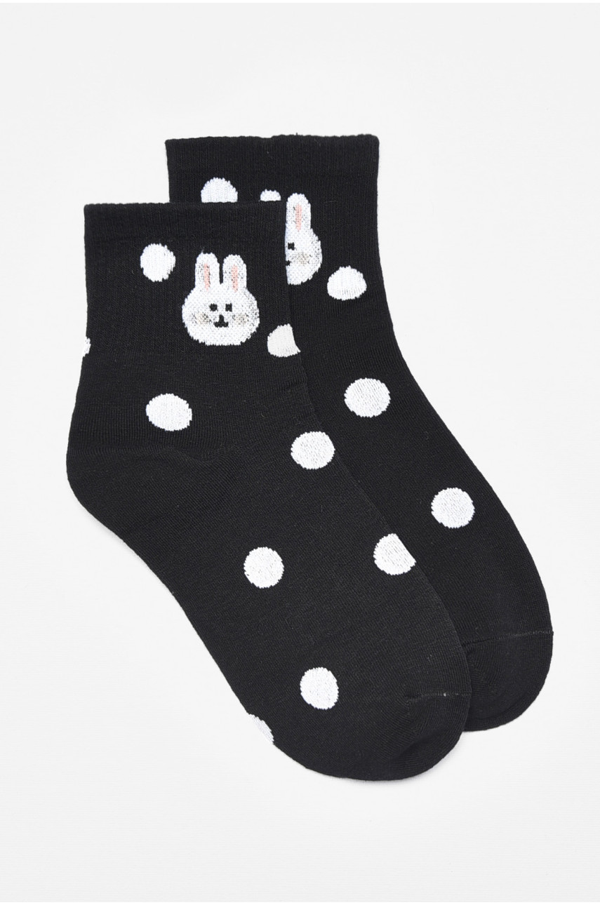 Носки детские демисезонные черного цвета с рисунком 378-3 192883
