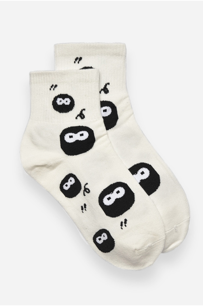 Носки детские демисезонные белого цвета с рисунком 378-3 192884