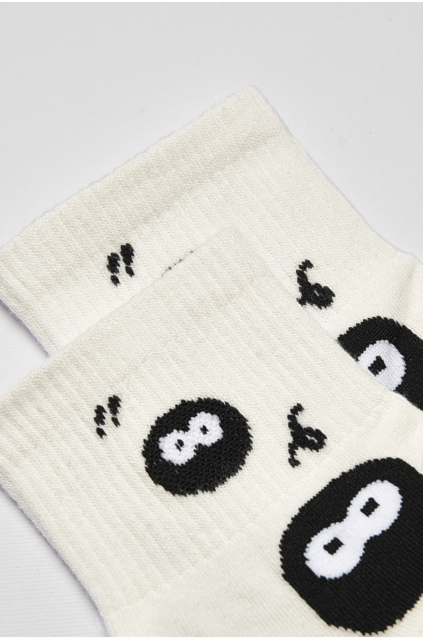 Носки детские демисезонные белого цвета с рисунком 378-3 192884