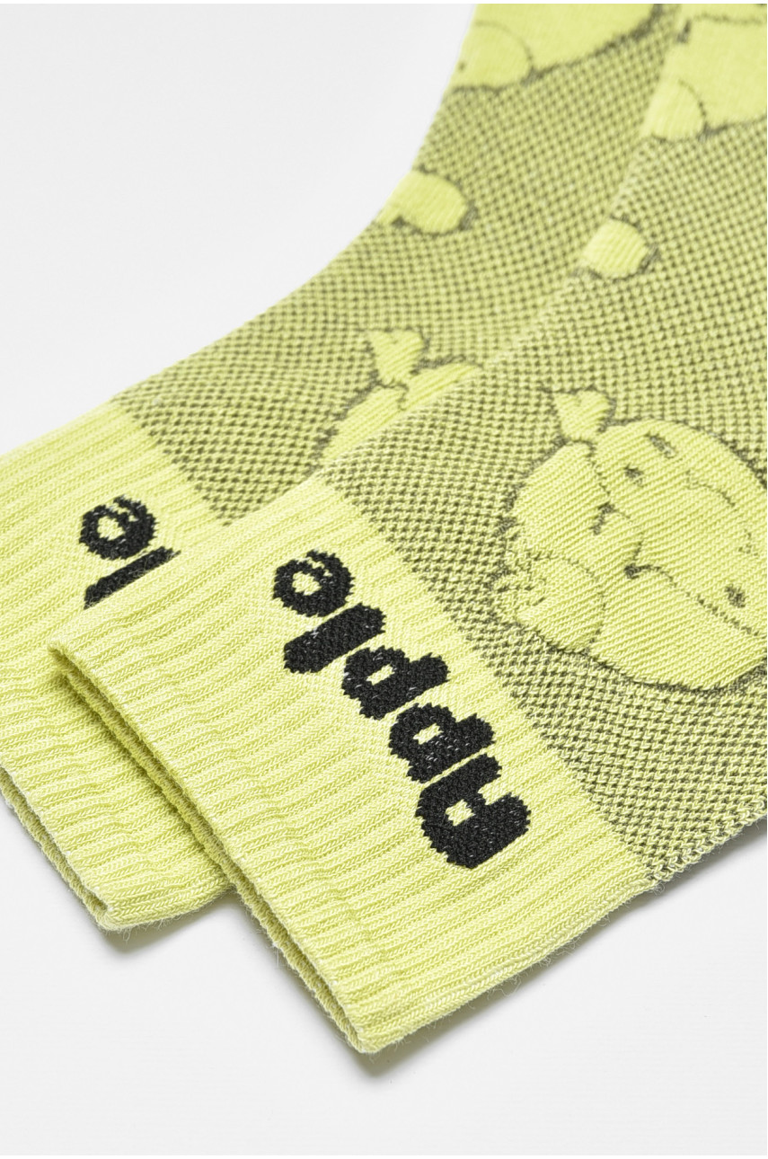 Носки детские демисезонные салатового цвета с рисунком 078 192891