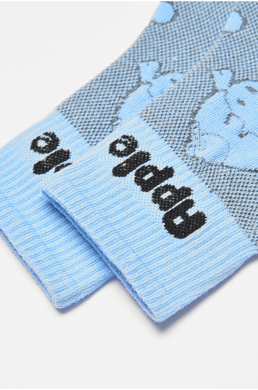 Носки детские демисезонные голубого цвета с рисунком 078 192893