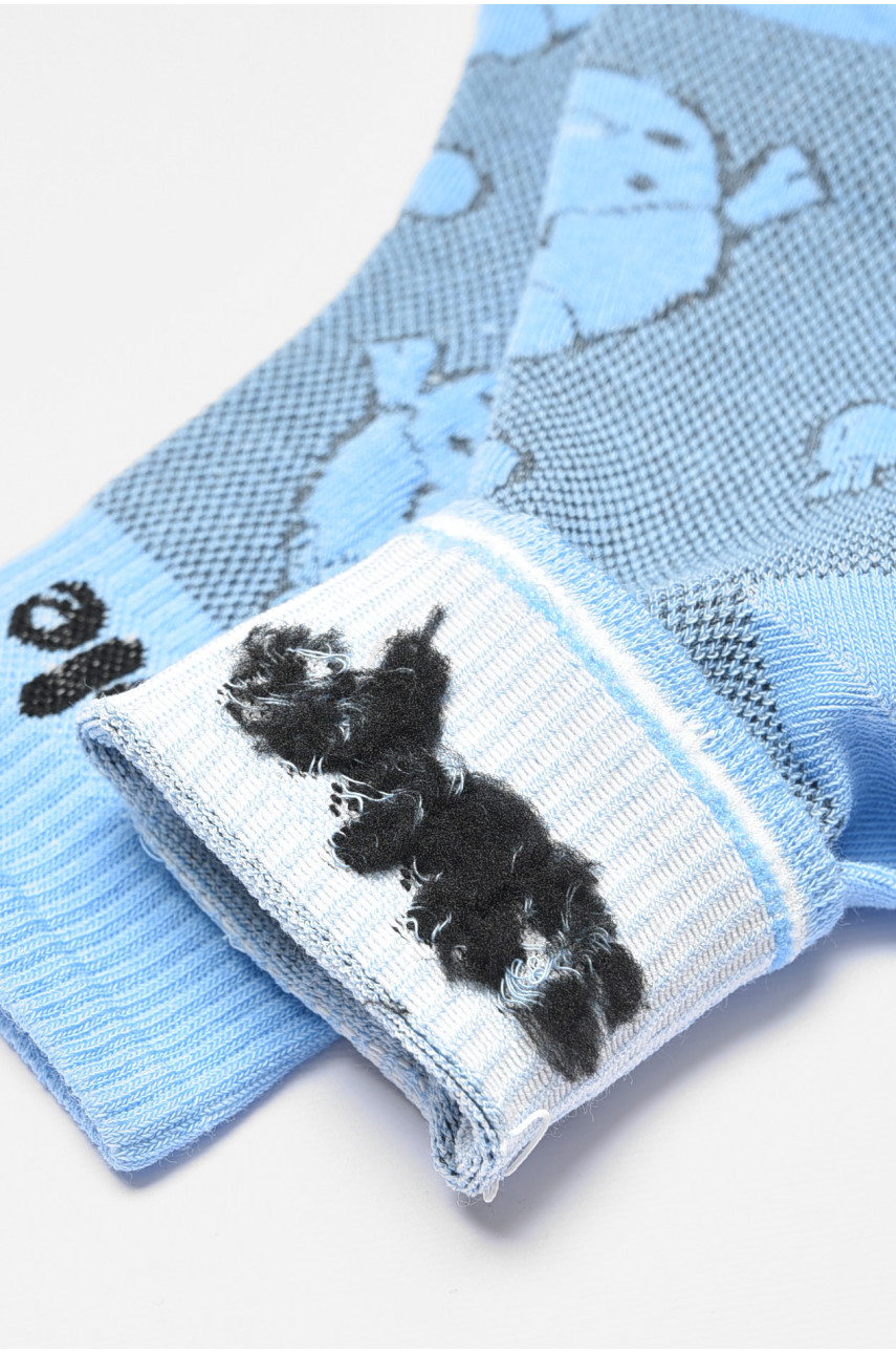 Носки детские демисезонные голубого цвета с рисунком 078 192893