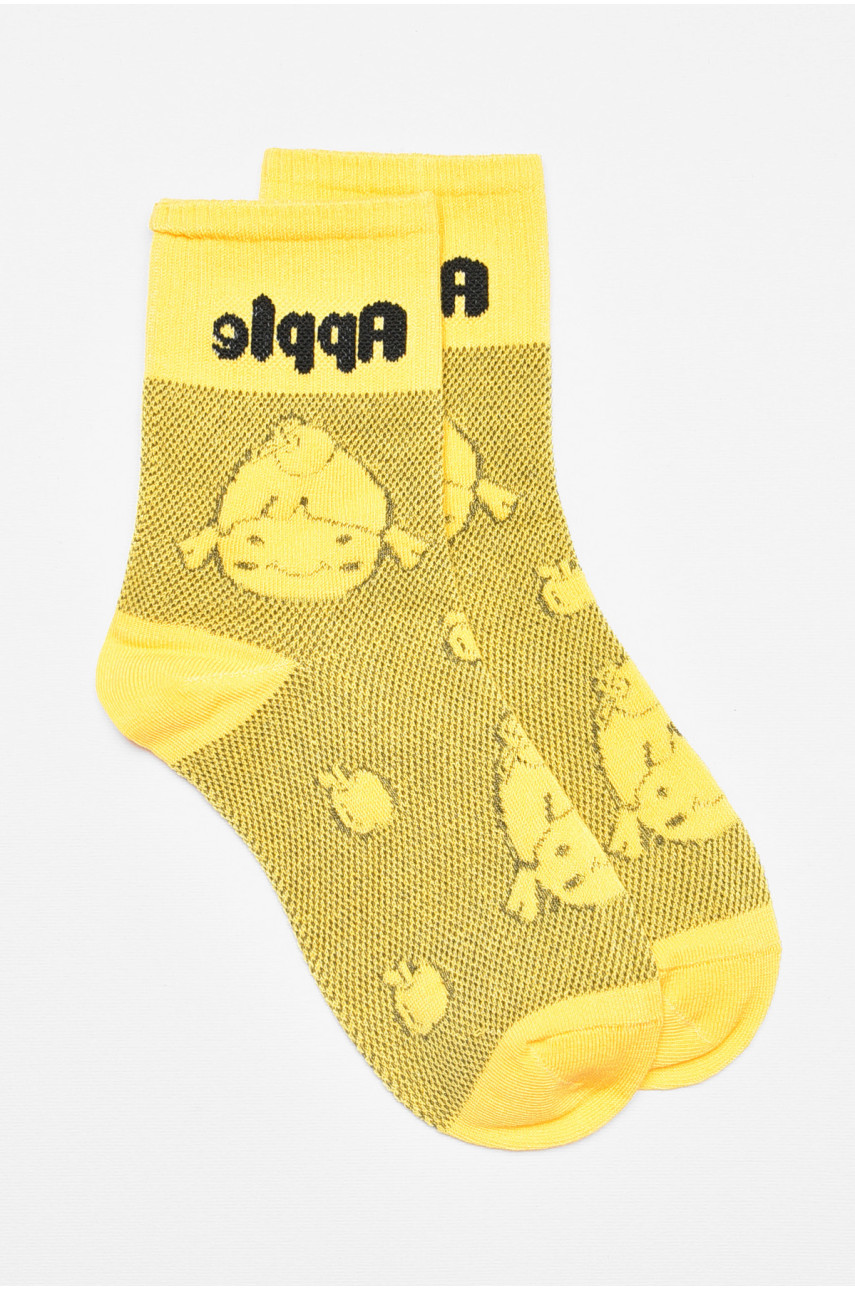 Носки детские демисезонные желтого цвета с рисунком 078 192894