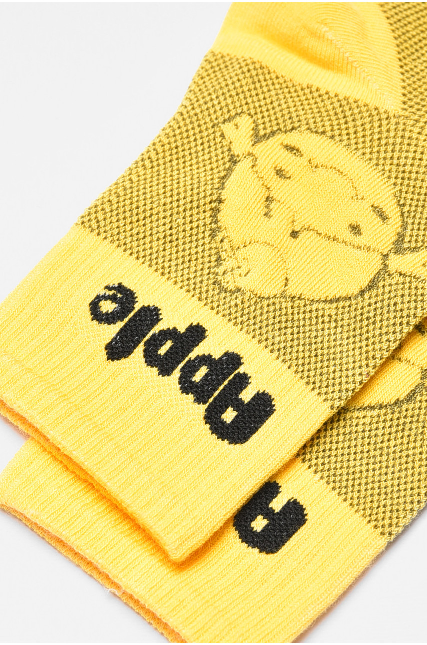 Носки детские демисезонные желтого цвета с рисунком 078 192894