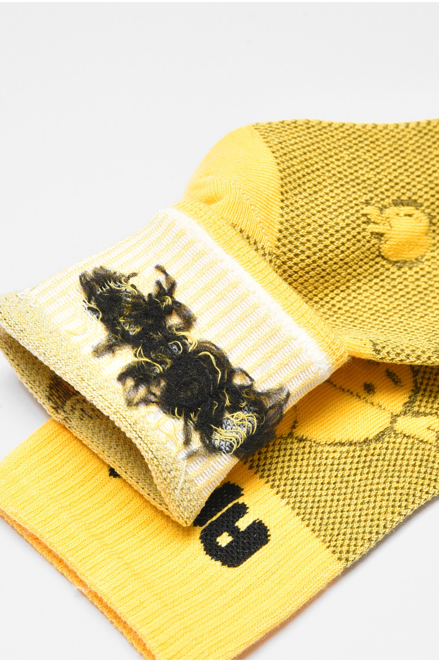 Носки детские демисезонные желтого цвета с рисунком 078 192894