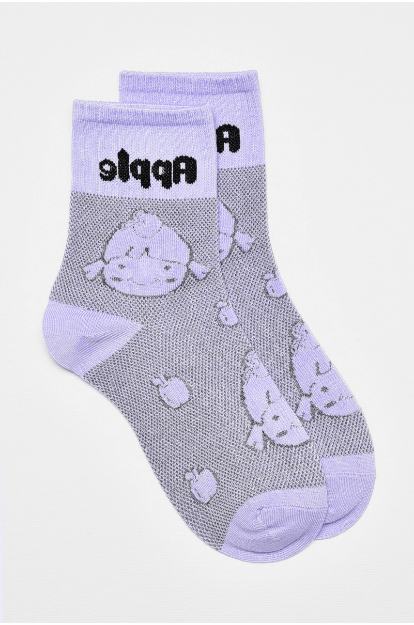 Носки детские демисезонные фиолетового цвета с рисунком 078 192896