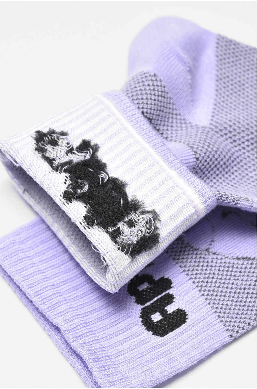 Носки детские демисезонные фиолетового цвета с рисунком 078 192896