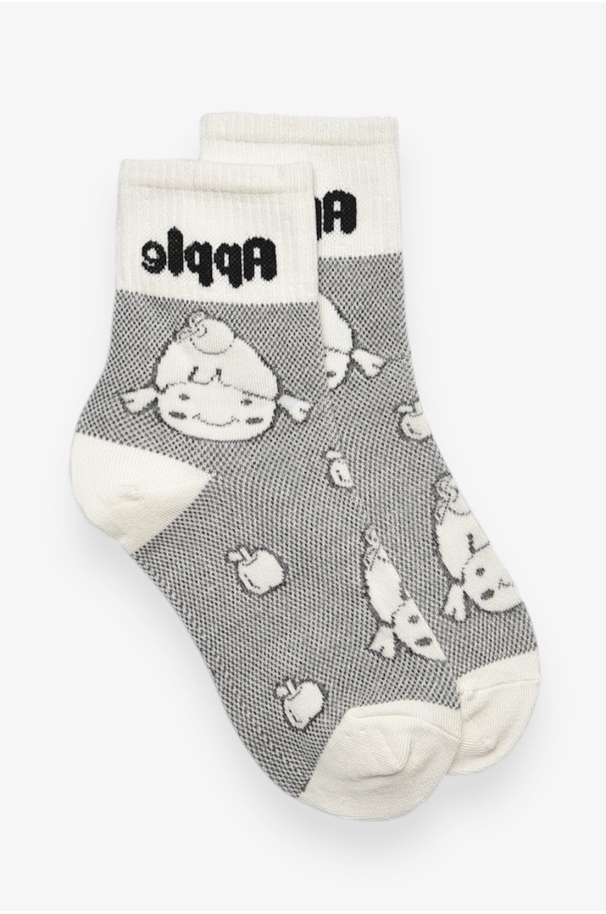 Носки детские демисезонные белого цвета с рисунком 078 192897