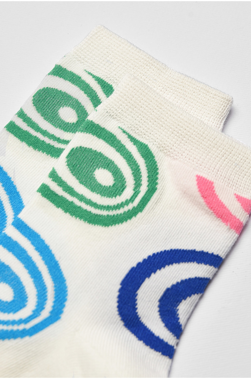 Носки детские демисезонные белого цвета с рисунком 079 192898