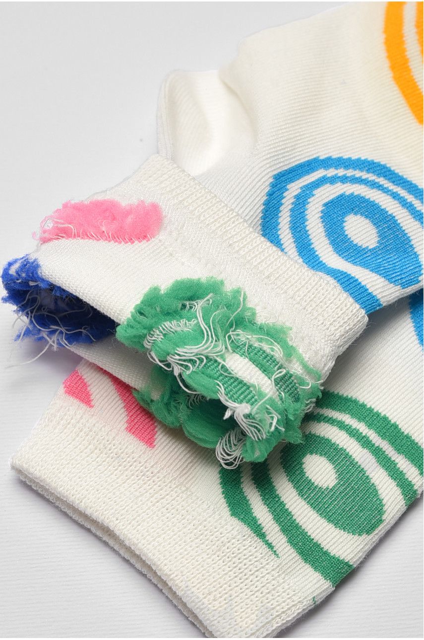 Носки детские демисезонные белого цвета с рисунком 079 192898