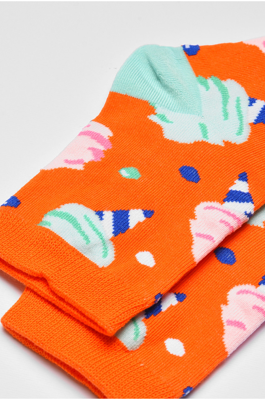 Носки детские демисезонные оранжевого цвета с рисунком 079 192899