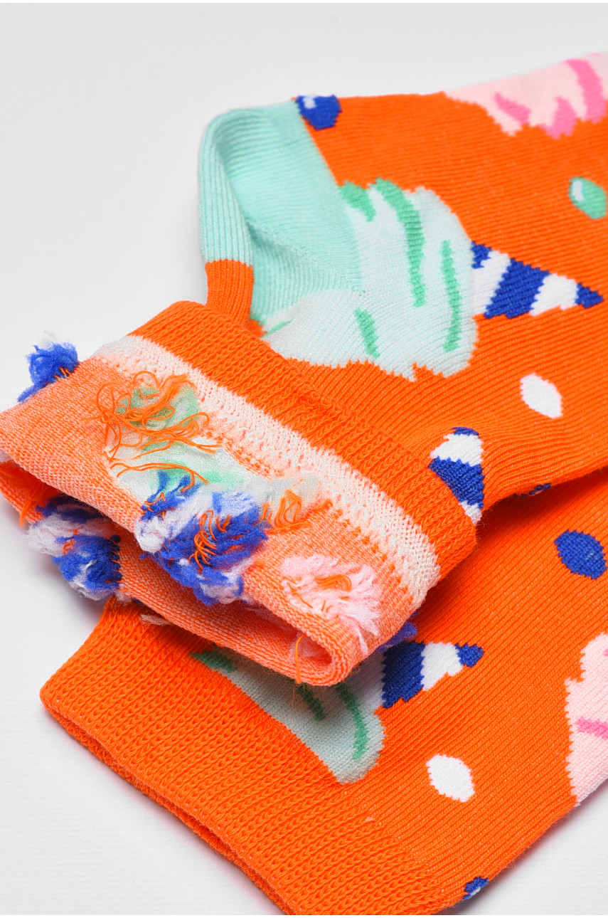 Носки детские демисезонные оранжевого цвета с рисунком 079 192899