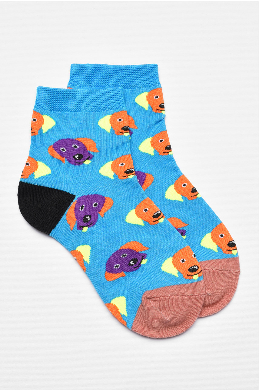 Носки детские демисезонные голубого цвета с рисунком 079 192900