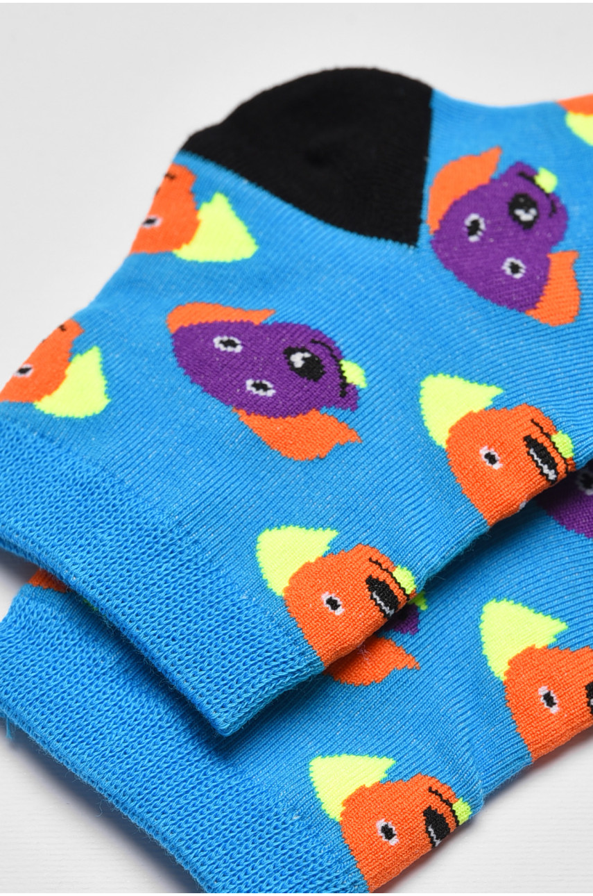 Носки детские демисезонные голубого цвета с рисунком 079 192900