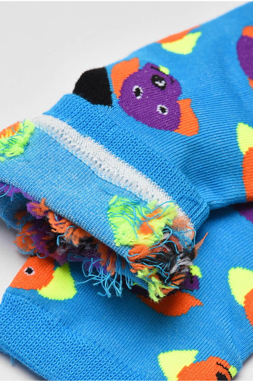 Носки детские демисезонные голубого цвета с рисунком 079 192900