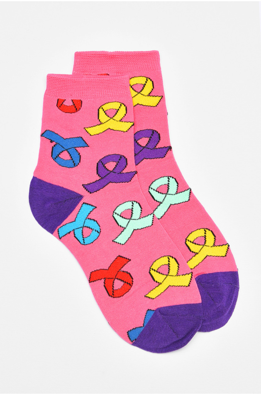 Носки детские демисезонные розового цвета с рисунком 079 192902