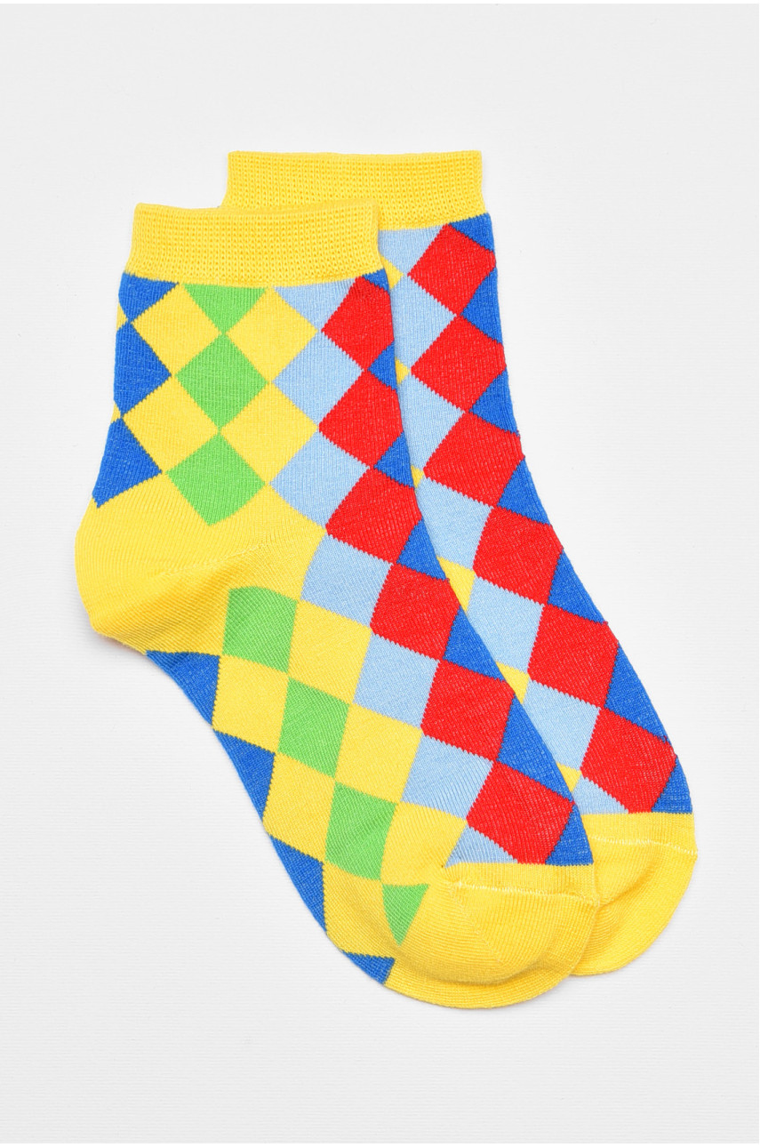 Носки детские демисезонные желтого цвета с рисунком 079 192903