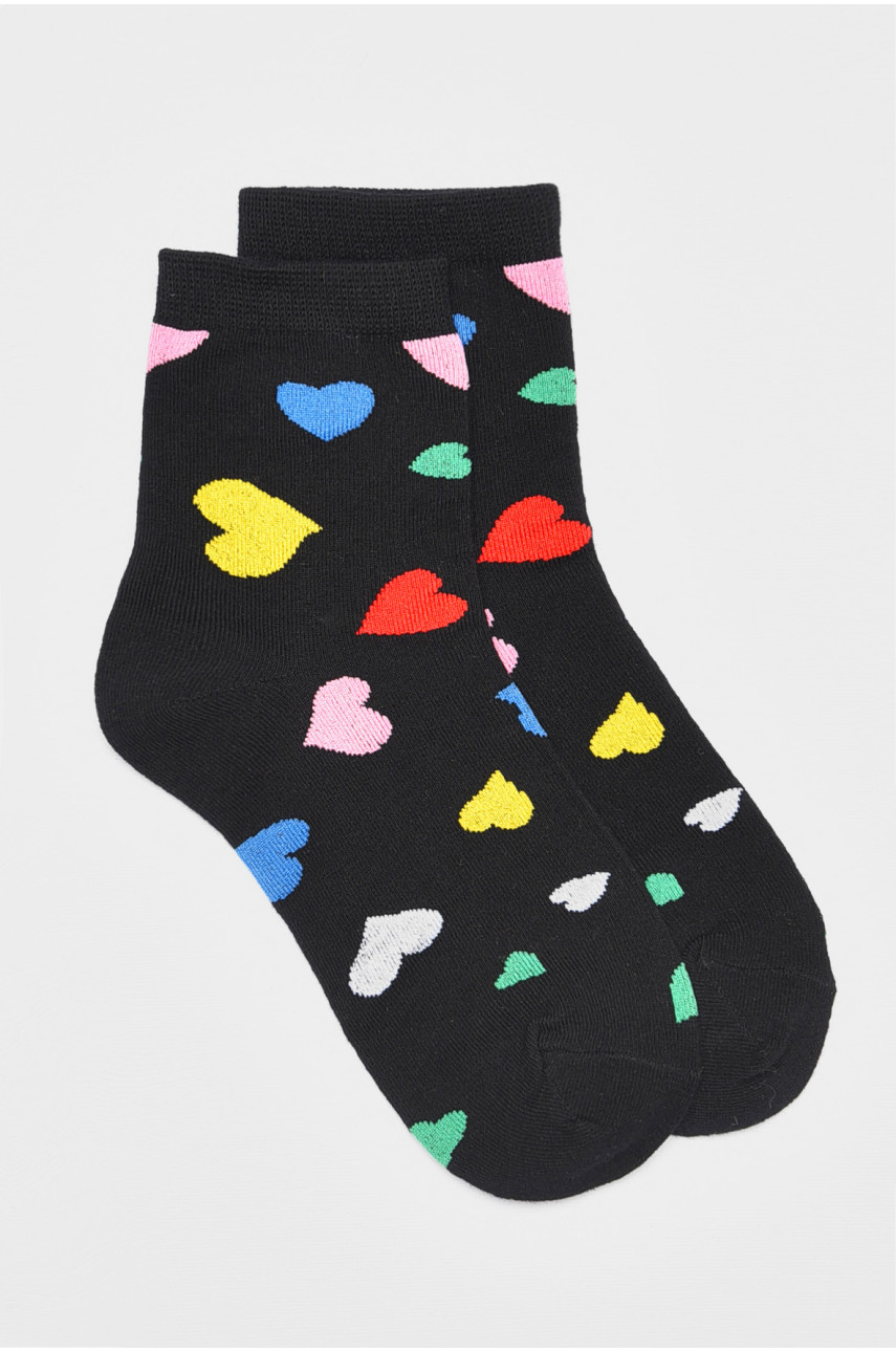 Носки детские демисезонные черного цвета с рисунком. 079 192904