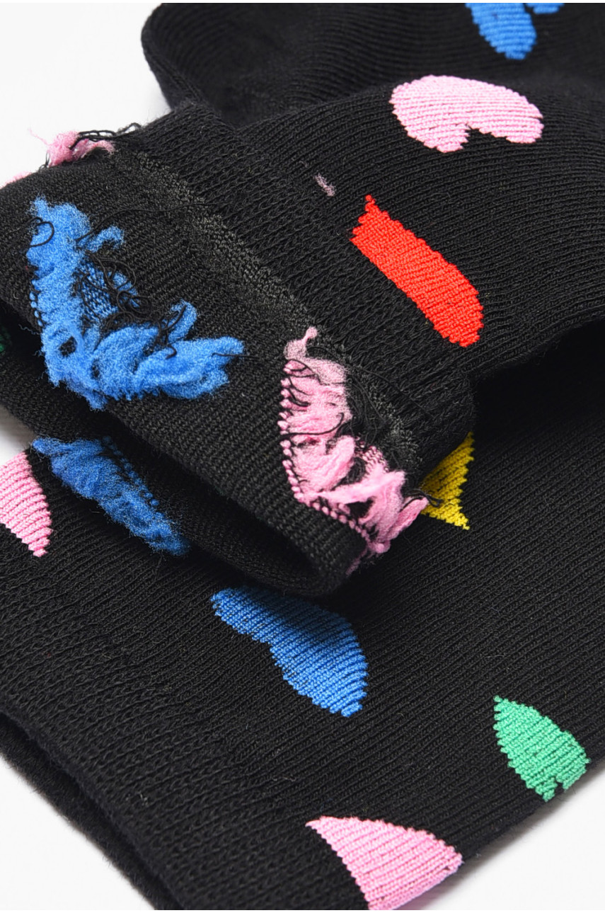 Носки детские демисезонные черного цвета с рисунком. 079 192904