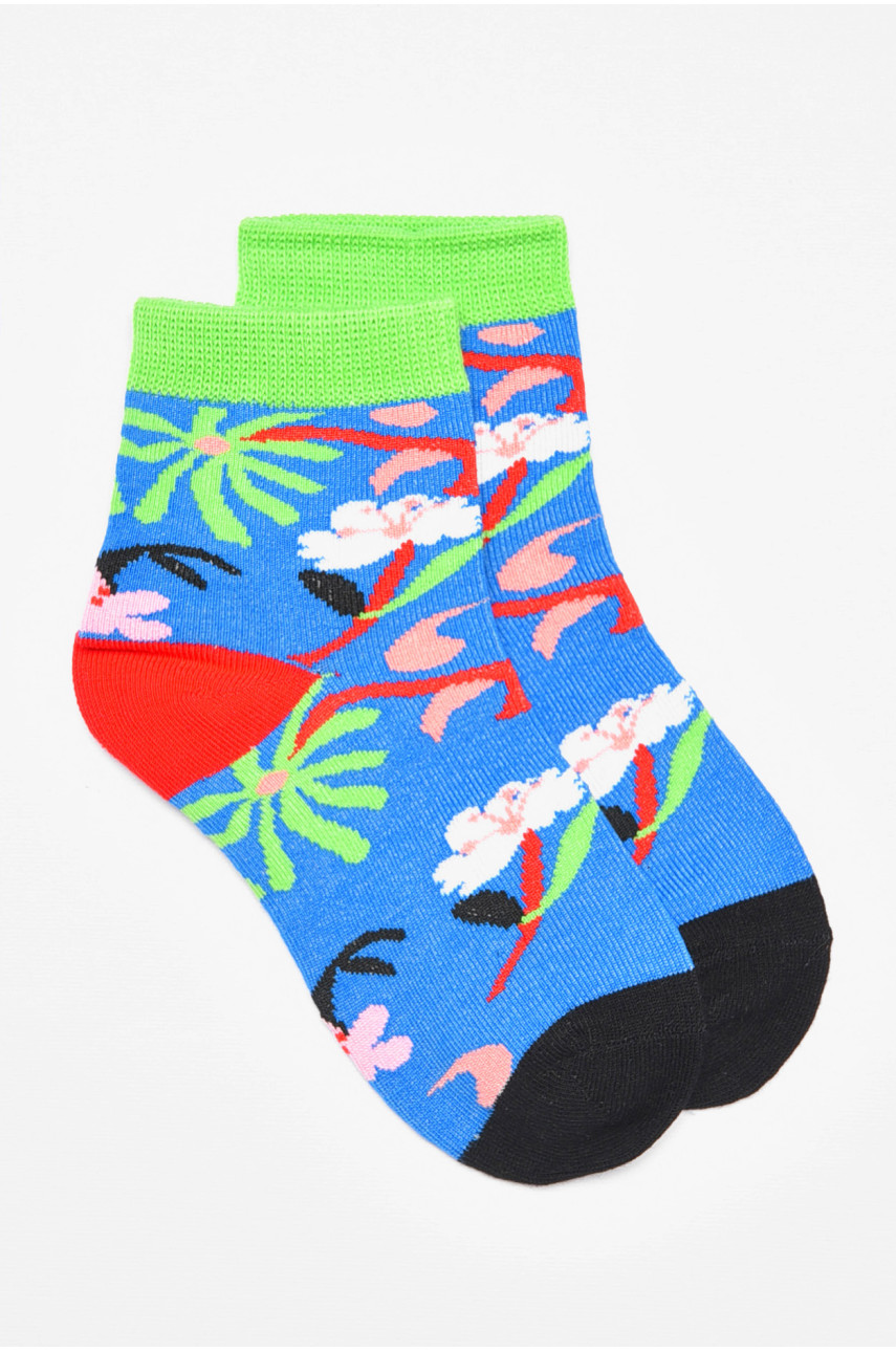 Носки детские демисезонные синего цвета с рисунком. 079 192905